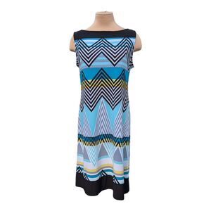 Emma & Michele Dress Chevron Print Women's Size Medium soft boho funky